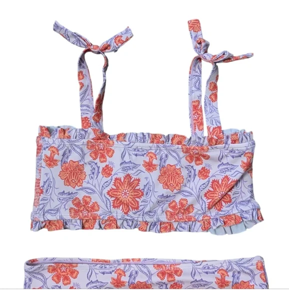 JANIE AND JACK FLORAL SMOCKED BACK 2-PIECE SWIMSUIT - Picture 11 of 12